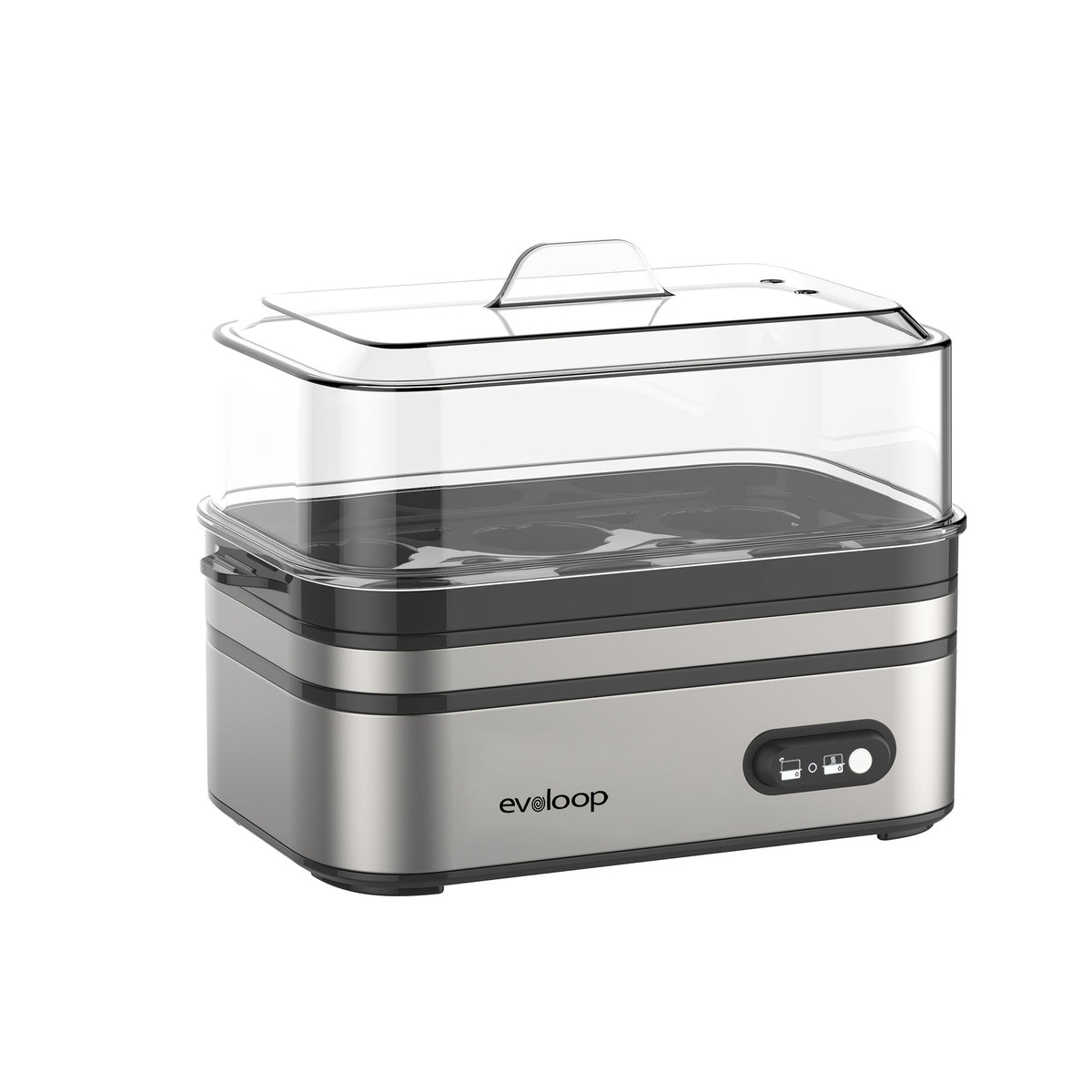 Evoloop Rapid Egg Cooker - Effortlessly Craft Perfect Eggs Every Time with Auto Shut Off - 6 Egg Capacity for Hard Boiled, Poached, Scrambled, or Fluffy Omelets - Culinary Mastery in Minutes