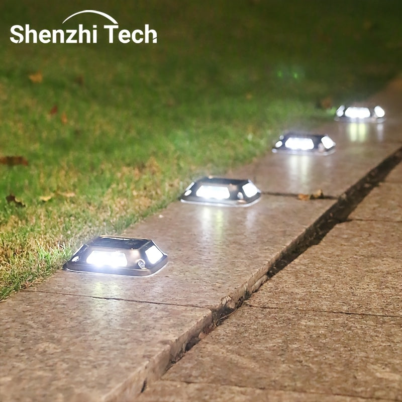 Shenzhi Tech 4pcs LED Solar Garden Light, Wall Lamp with Smart Light Control, Landscape Lighting for Garden, Courtyard, Fence