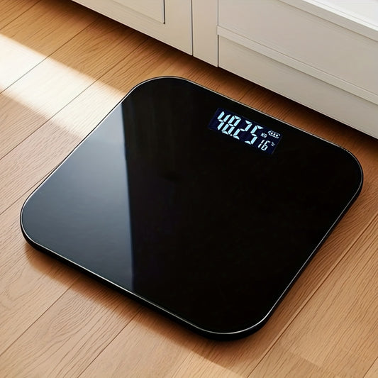 400 /180kg Heavy-Duty Digital Bathroom Scale with LCD Display & Temperature - Smart Auto-On/Off Body Weight Scale, Battery-Free Operation, Modern Black Scale for Home Use, Calibrates Zero for Accuracy (s/)