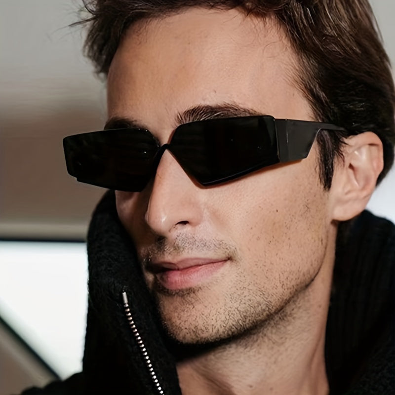 2024 New Arrival Retro Street Fashion Glasses, Semi-rimless, PC Polycarbonate Lens, Metal Frame, Y2K Style, with Metal Hinge, for Men, Women