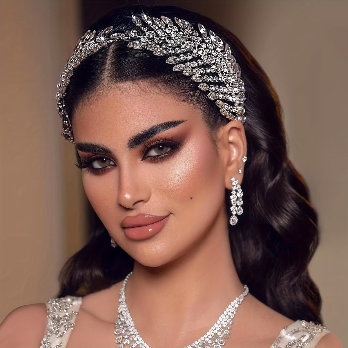 2pcs/set European and Korean Classic Design Hair Accessories with Synthetic Rhinestones Bridal Headwear Wedding Dressing Headwear Pageant Hair Accessories Handmade Ornaments for Women's Dance Party Sparkling Accessories HP441