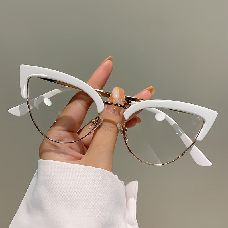 1pc Classic Cat-Eye Glasses for Men & Women - Trendy Minimalist Design with Decorative Lenses, Durable PC Frame, Perfect for Casual Outings & Stylish Photo Shoots, Cat Eyeglasses
