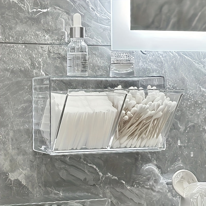 1pc cosmetic storage box, bathroom wall cosmetic  storage box, wall-mounted storage box, acrylic  swab box, bathroom hairpin rack, cosmetic storage box.