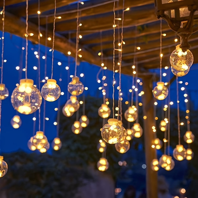 3.0 meter Fairy Light String with 108 LED Bulbs - 12 Clear Spherical Lights, Battery-Powered, No Plug Needed, Wall-Mounted, Perfect for Christmas, Valentine&Apos;S Day, Birthdays, And Indoor Holiday Decor, Indoor Holiday Decor | Classic Style | Metallic