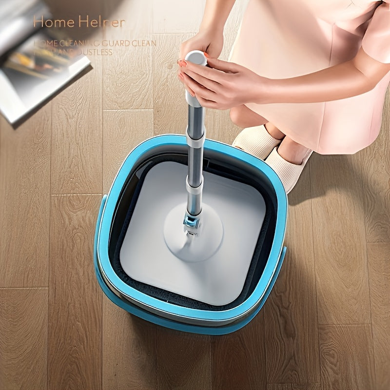1 Set, Sewage Separation Hands-free Wash Mop And Bucket Set, Household Rotating Floor Mop, Lazy Mop, Dust Removal Mop, Dry And Wet Use, Perfect For Home, Kitchen, Bathroom Floor, Cleaning Supplies, Cleaning Tool