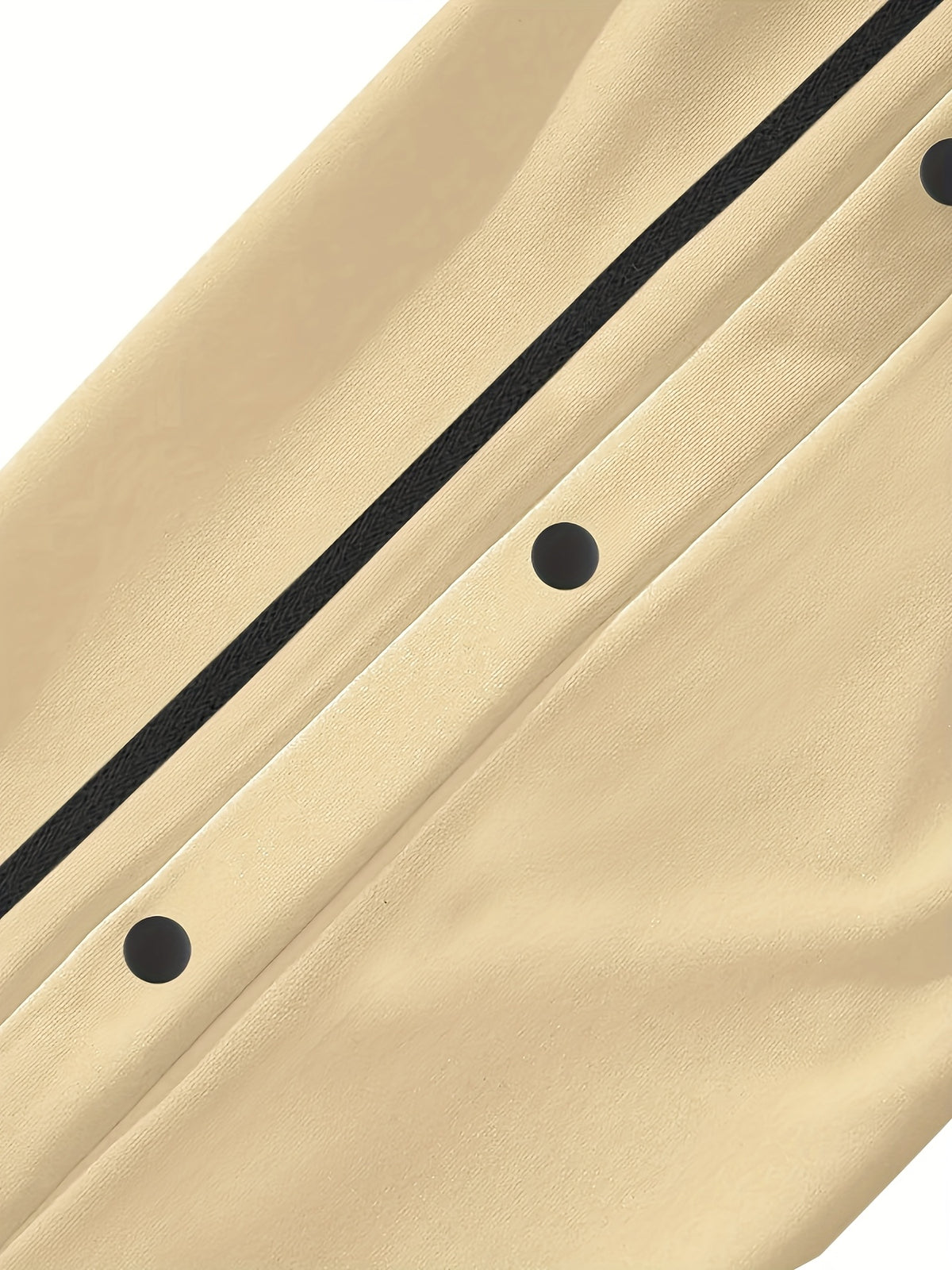 Men's -Lined Casual Pants for Autumn and Winter, Color-Blocked Striped Straight-Leg Trousers with Button Placket