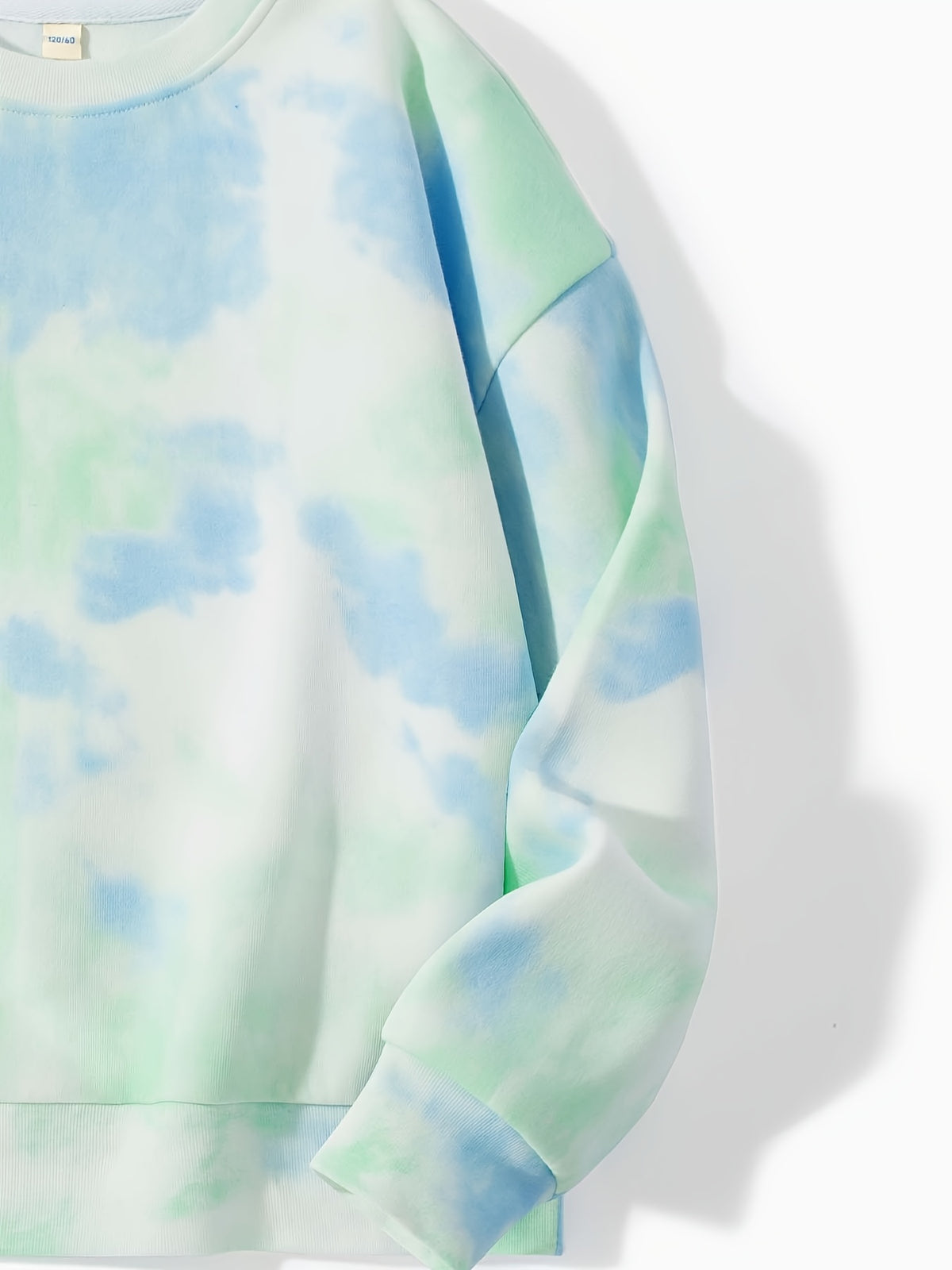 WonderKids Boys' Spring/Autumn Fashion Tie-Dye Round Neck Sweatshirt with Cartoon Bear Print, Perfect for Outdoor Casual and Sports Wear