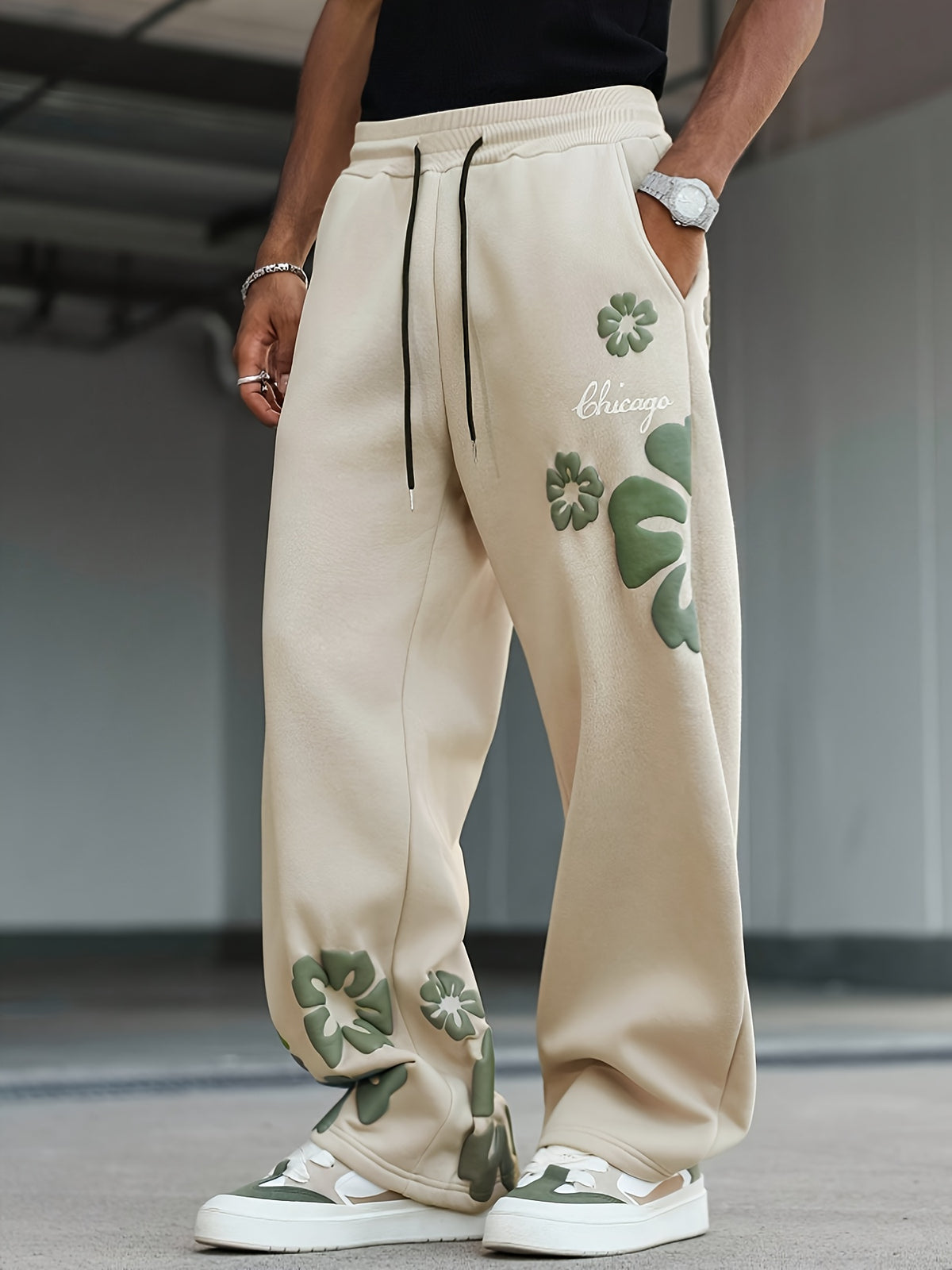 Men's Casual Pants, Loose Version, Comfortable Fabric, Relief Printing, Gift for Boyfriend, Gift for Husband, Suitable for Outdoor Wear in All Seasons