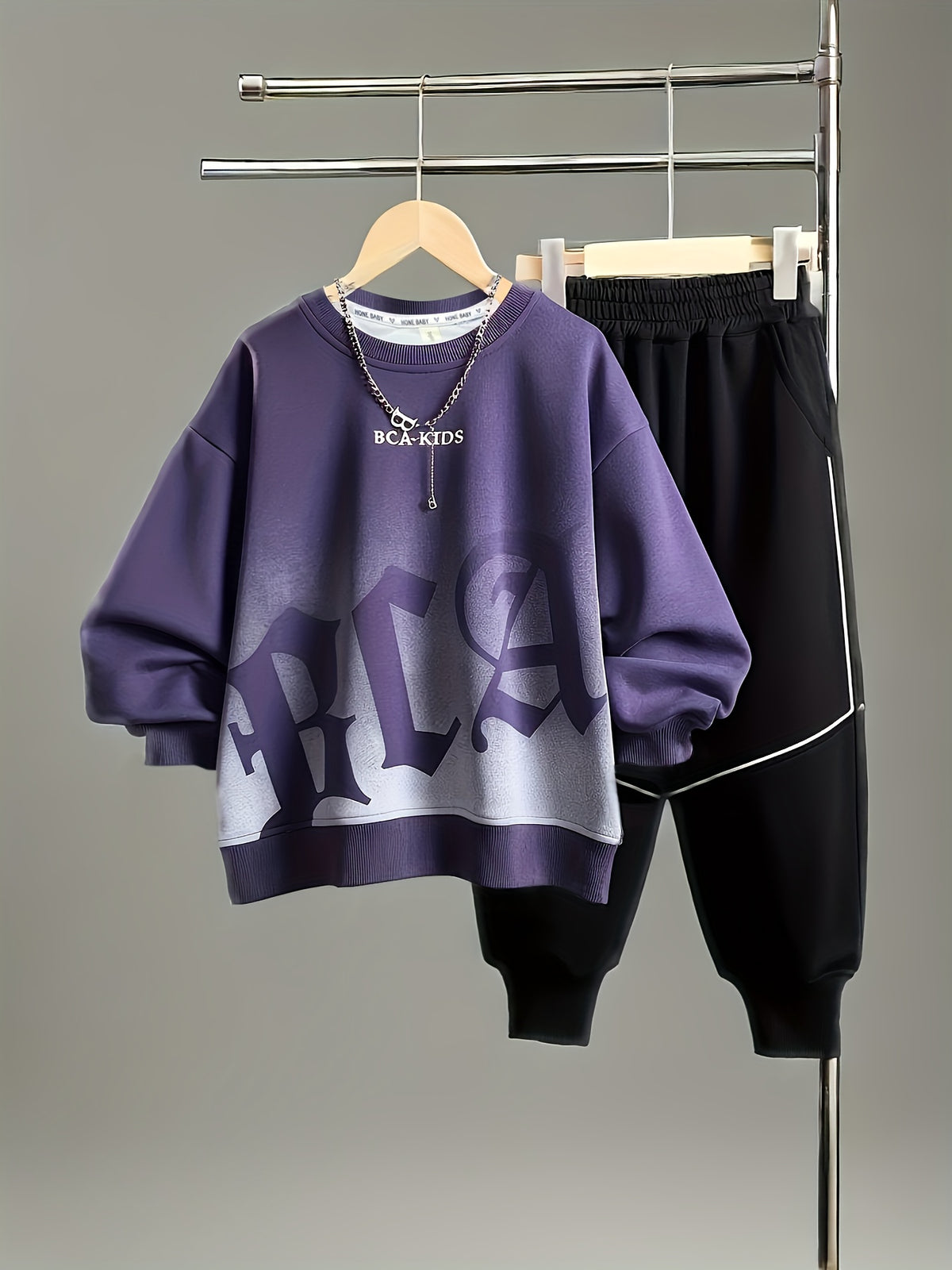 Boys, Medium And Children 2025 Winter New Trend Sweatshirt Casual Long Sleeve Pants Suit Fashion Two-Piece Set - Boys Pants Set - Boys Fashion Suit, for Outdoor