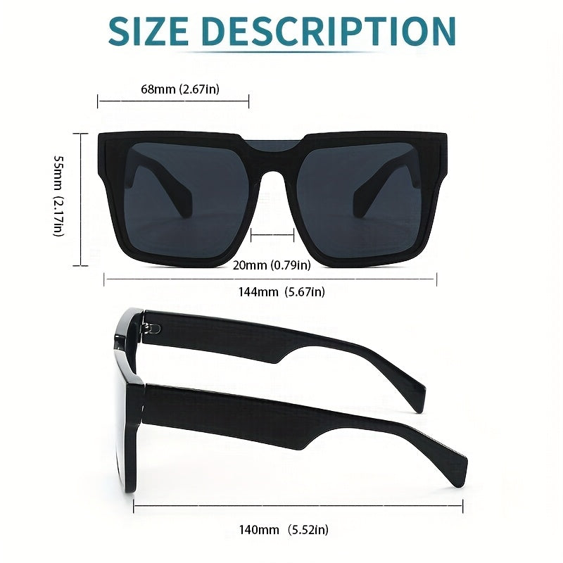 OUTU Men's Minimalist Square Frame Fashion Glasses - Lightweight Full-Rim, White & Black Classic Design with Case, Stylish & Comfortable for Daily Wear &, Casual Eyewear, Modern Eyewear, Premium Eyewear, Unisex Eyewear, Trendy Accessory