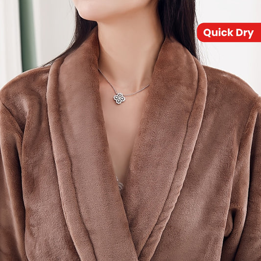 1pc, Flannel Oversized Bathrobe, Thick And Long Casual Bathrobe with Pocket, Super Soft, Super Absorbent, Quick Dry, Windproof And Warm Winter Unisex Bathrobe And Nightgown