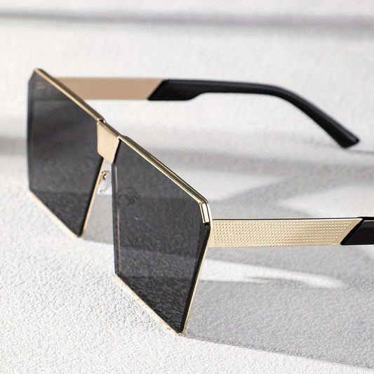 Stylish Men's Square Frame Fashion Glasses - Perfect for Driving, & Parties | Durable Copper Frame with Decorative PC Lenses
