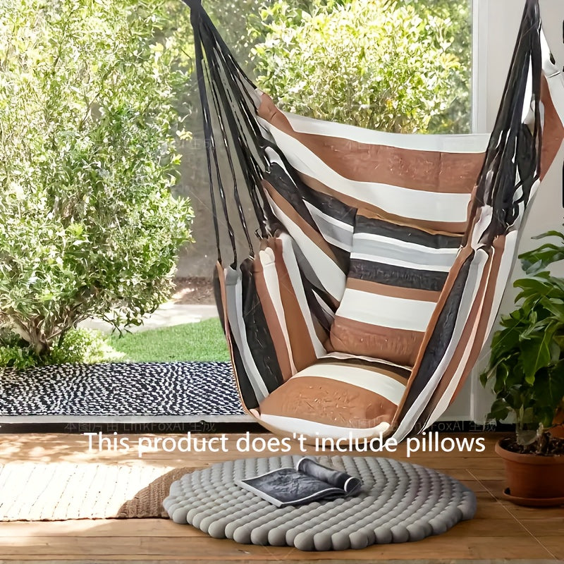 1pc Outdoor Hammock Chair, Leisure Swing Hanging Chair, Garden Relaxation Furniture Hammock, Multifunctional Hammock Chair, Suspended Rocking Chair, Suitable for Courtyard, Porch, And Outdoor Use, Without Battery