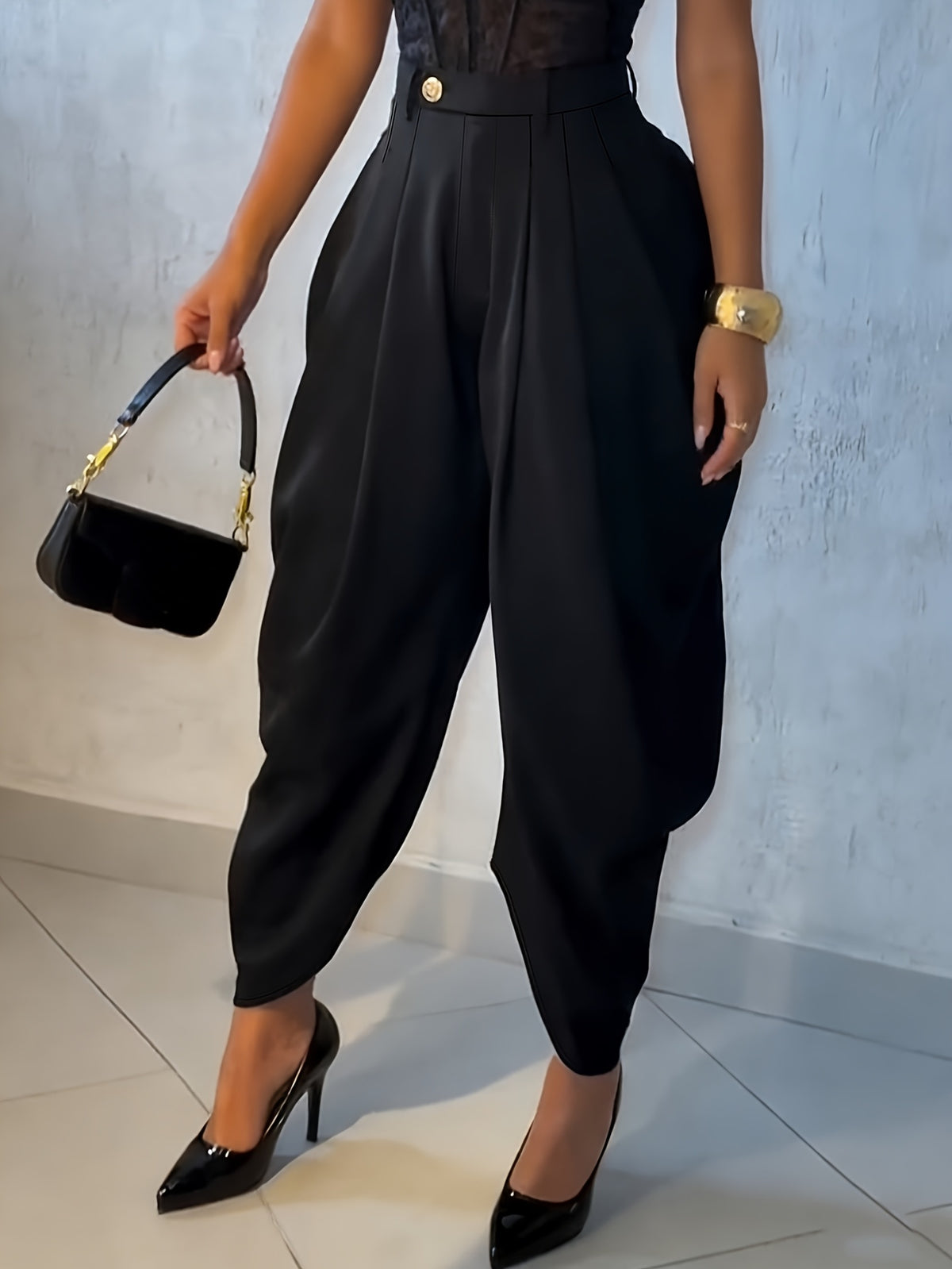 Women'S Fashion Casual Solid Color Irregular Design And Loose Silhouette Long Pants