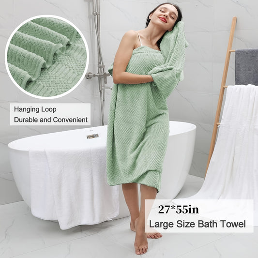4pcs Large Bath Towel Set 70cm x 140cm/27*55in Oversized Soft Absorbent Quick-Dry Beach Chair Towels Suitable for Hotel and Spa Halloween & Christmas Decor, Plus Size Men's Women's