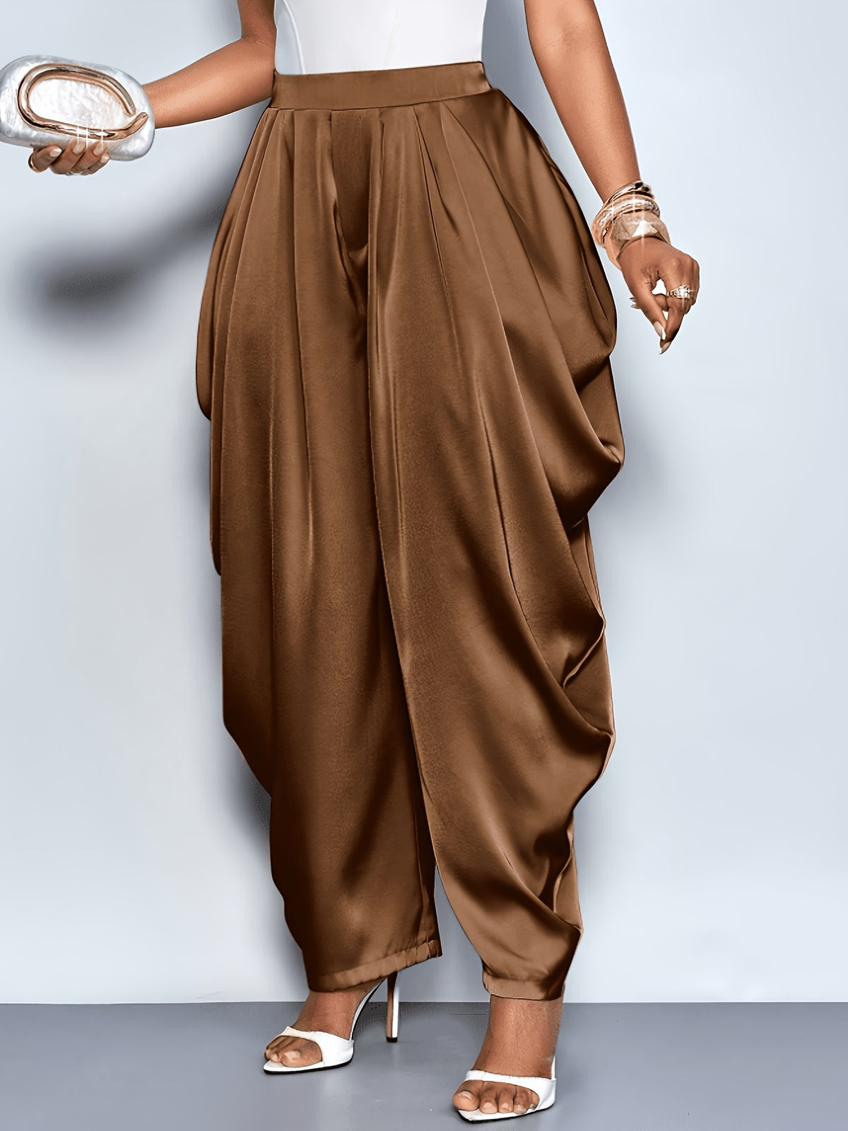 New Elegant Loose Pleated Party Versatile Commuter Holiday HW915
