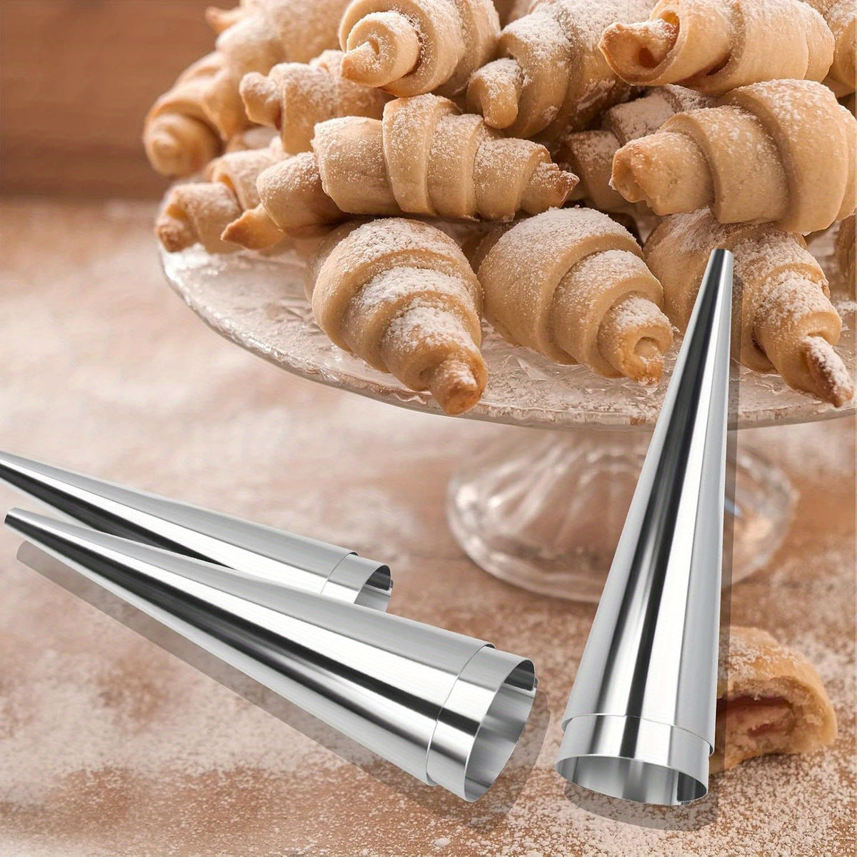 20 Pack Stainless Steel Cream Horn Molds - 11.94 cm Professional-Grade Ice Cream Cone Molds with Tapered Design for Waffle Cones, Cannoli, Popsicles - Durable & Easy-Clean Baking Cones for Home & Commercial Kitchens, Kitchen Essentials, Kitchen Tools, Pr