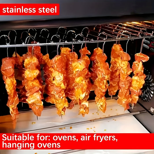 10pcs Stainless Steel Goose Tail Skewers, Reusable BBQ Skewers, Meat Skewers, Poultry Tying Needles, Metal Skewers for Grilling, Grilling Tools, Durable Design, Heavyduty Skewers, Highquality Metal, Foodgrade Material, Barbecue Lovers