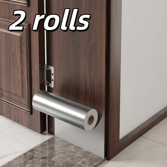 2-Roll Set Self-Adhesive Vinyl Door Frame Edge Sticker - Waterproof Wood Grain Wallpaper, Easy Tear & Stick, No Residue Remover, for Interior/Exterior Doors, Furniture - Home Renovation, Decorative Border Strip, Skirting Line