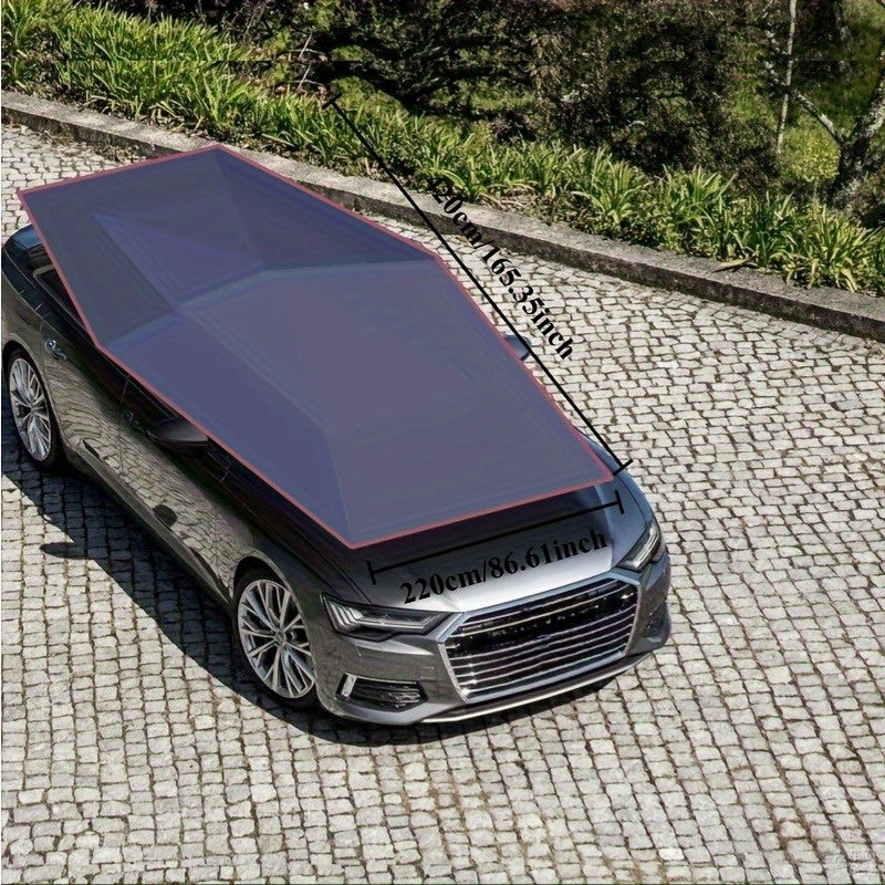 Semi-Automatic Car Roof Cover - Durable Fiberglass Material, Waterproof & Windproof, Warm and Rain-Resistant, Multi-Use Sunshade for All Vehicle Models, Fishing Umbrella