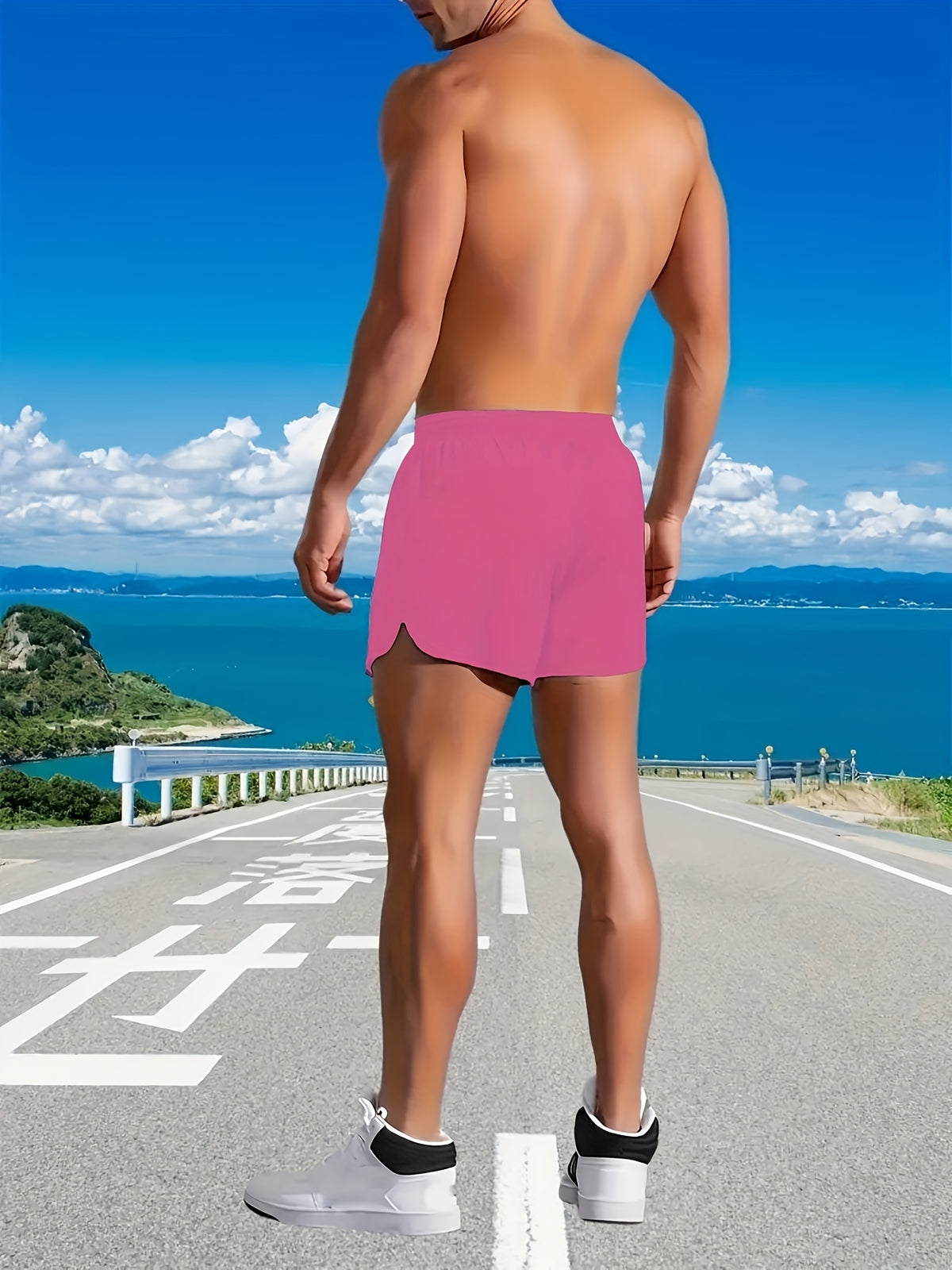Men'S Summer Set of Three Beach Shorts Made from Soft Polyester Fabric